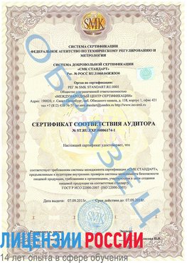 Образец сертификата соответствия аудитора №ST.RU.EXP.00006174-1 Прохоровка Сертификат ISO 22000